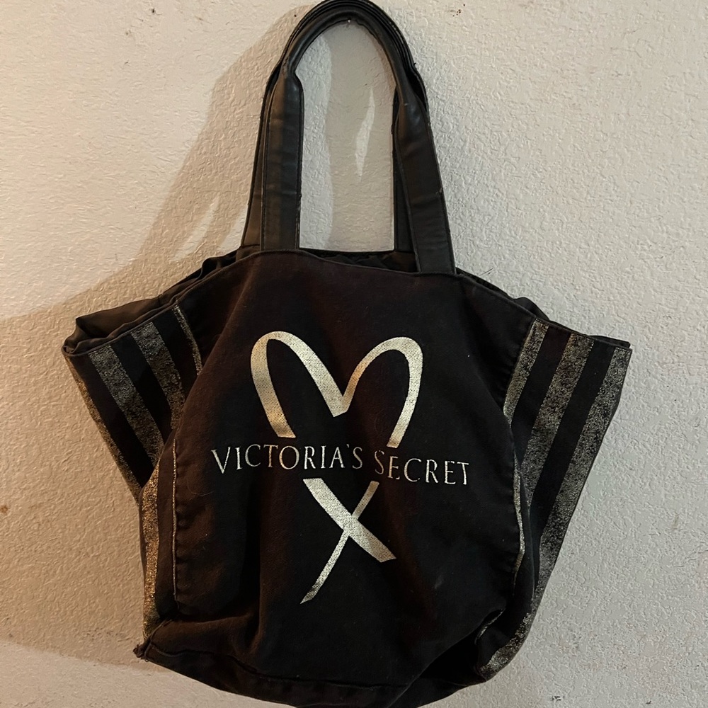 Victoria's Secret Black and Silver Tote
